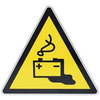 Warnschild - Gefahr durch das Aufladen von Batterien - Aluminium