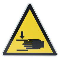Viereckiges Warnschild - Quetschgefahr - Aluminium