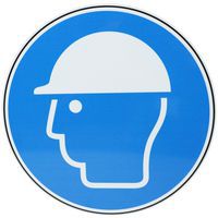 Rundes Gebotsschild - Schutzhelm vorgeschrieben - Aluminium