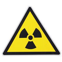 Warnschild - Radioaktive Stoffe - Selbstklebend
