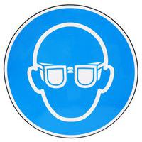 Gebotsschild - Schutzbrille vorgeschrieben - Selbstklebend