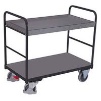 Ergonomischer Wagen mit 2 Holzplatten - Vertikale Stangen - Tragkraft 250 kg