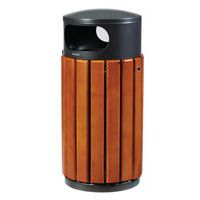 Abfallbehälter aus Metall und Holz - 40 L