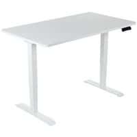 Höhenverstellbarer Schreibtisch, weißes Untergestell - Manutan Expert