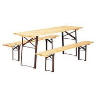 Set mit Holztisch und Klappbänken 220cm