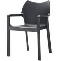 Stapelbarer Stuhl DIVA, Armlehnen/schwarz