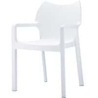 Stapelbarer Stuhl DIVA, Armlehnen/weiß