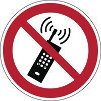 Verbotsschild, rund - Aktivierung von Mobiltelefonen untersagt - steif