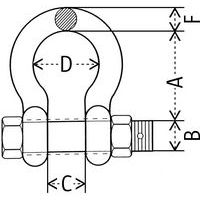 A = Lichte HöheB = Durchmesser HalterungC = ÖffnungD: NutzbreiteF = Durchmesser