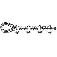Anzahl der zu verwendenden Kabelklemmen,Seil Ø, 3 bis 12 mm: 4 Kabelklemmen Seil Ø, 12 bis 20 mm: 5 Kabelklemmen