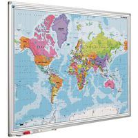 Geografische Karte der Welt, magnetisch, 90 x 120 cm