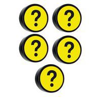 Runder Magnet mit Symbol „Fragezeichen“