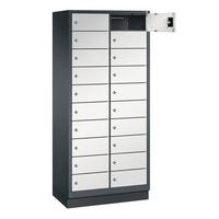 PC-Schrank mit 10 und 20 Fächern - 1 und 2 Säulen, Breite 400 mm - auf Sockel - CP