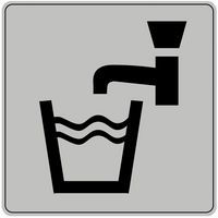 Piktogramm aus Polystyrol gemäß ISO 7001 - Trinkwasser