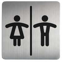 Schickes, quadratisches Piktogramm Toilette - Damen/Herren