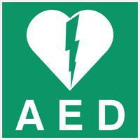 Schild für Evakuierung und Rettung - „AED“ - starr