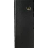 Terminkalender schwarz - Jahr 2024 - lang, 2 Bände 15 x 33 cm