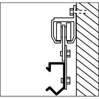 Befestigung unter EinschienenbahnBei Schiebetüren empfiehlt sich eine Einschienenbahn mit einer Länge, die zwei Mal der Breite der Tür entspricht.