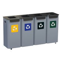 Set aus Recyclingbehältern, aus Metall und modulierbar