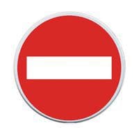 Rundes Schild „Einfahrt verboten“