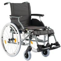 Rollstuhl, feste Rückenlehne, Schwarz - Aluminium-Gestell