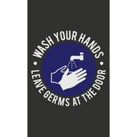 Matte Standard mit Prägung, waschbar, „Wash hands“ - Englisch