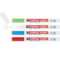 Flüssigkreidemarker 4085 mit feiner Spitze Securit - 4er-Pack mit klassischen Farben - Edding