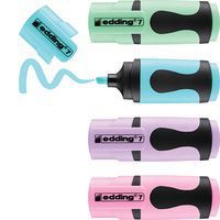 Mini-Textmarker in Pastellfarben, Edding 7 - 4er-Pack - Edding