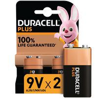 Alkali-Batterie 9 V Plus 100 % - 2 Stück - Duracell