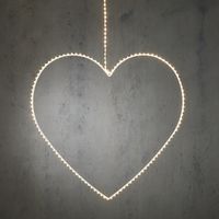 Weihnachtsdekoration, weißes LED-Herz mit Timer