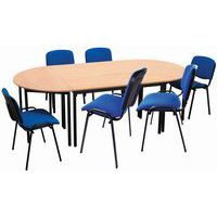 Konferenztisch-Set mit 4 Tischen und 6 Stühlen