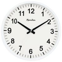 Analoge Quartz-Wanduhr, Ø 40 cm - Manutan Expert, Uhranzeige: Analog (Nadel), Form: Rund, Farbe: Weiß