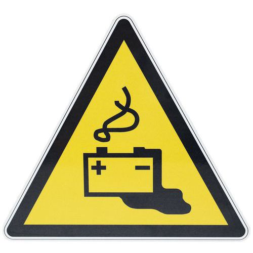 Warnschild - Gefahr durch das Aufladen von Batterien - Aluminium - 200 mm