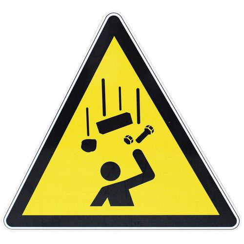 Rundes Warnschild - Herabfallende Gegenstände - Aluminium