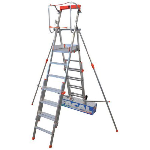 Teleskop-Arbeitsplattform aus Aluminium, 3 bis 6 Stufen - Facal