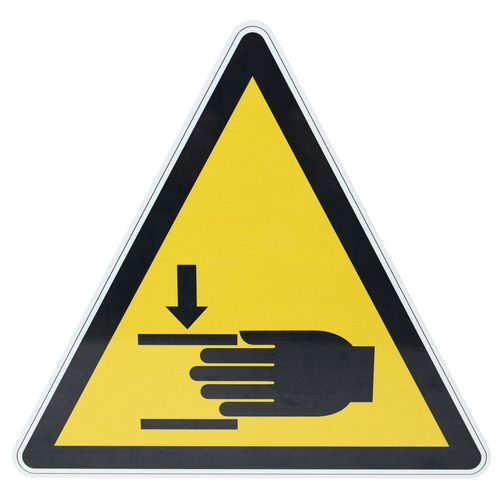 Viereckiges Warnschild - Quetschgefahr - Aluminium