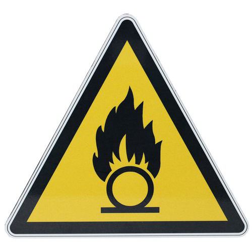 Warnschild - Brandfördernde Stoffe - Aluminium - 200 mm