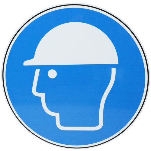 Rundes Gebotsschild - Schutzhelm vorgeschrieben - Aluminium