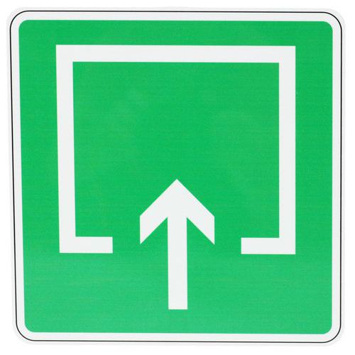 Fluchtwegschild - Sicherer Bereich - Aluminium, 200 x 200 mm - Manutan Expert