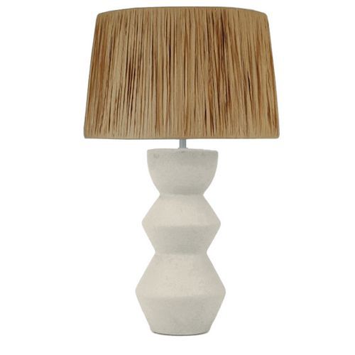 Schreibtischlampe aus Keramik und Raffia Touareg - Meet By Paperflow