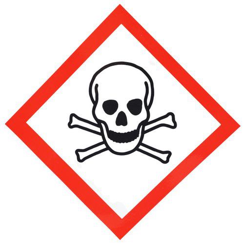 Schild CLP - Giftig - Selbstklebend - 120 x 120 mm