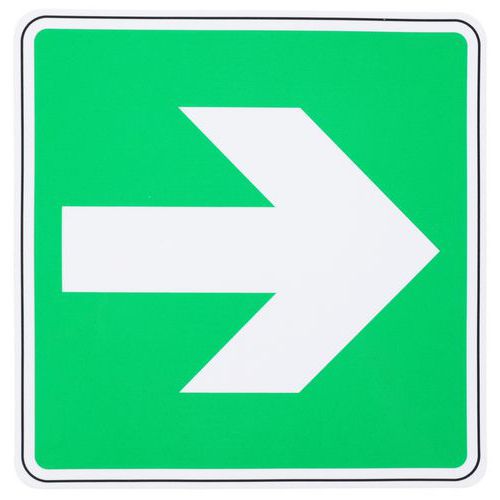 Fluchtwegschild Richtungspfeil nach rechts, selbstklebend - Manutan Expert