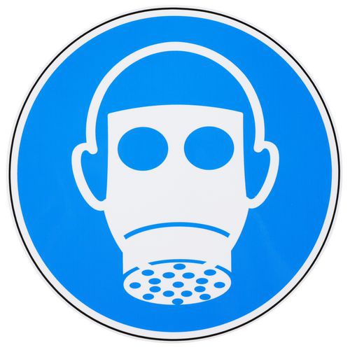 Gebotsschild - Schutz der Atemwege - Selbstklebend
