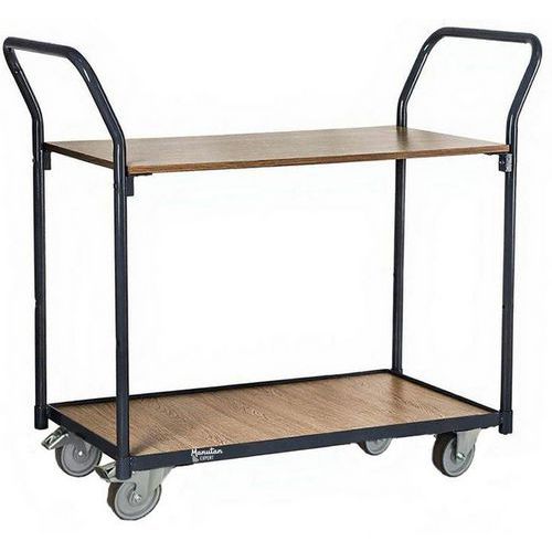 Wagen mit 2 Griffen und Holzböden - Tragkraft 250 kg - Manutan Expert