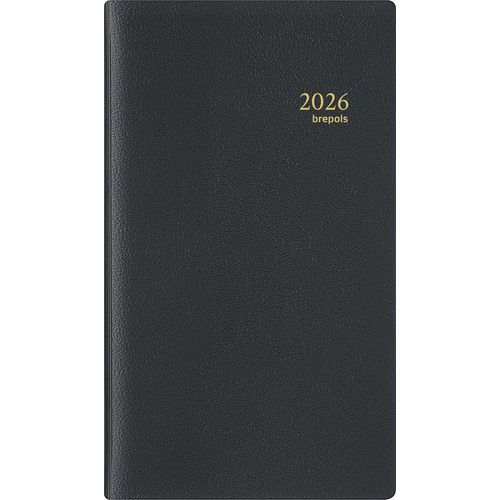Wochenkalender mit Spiralen Interplan schwarz - 9 x 16 cm - Jahr 2025