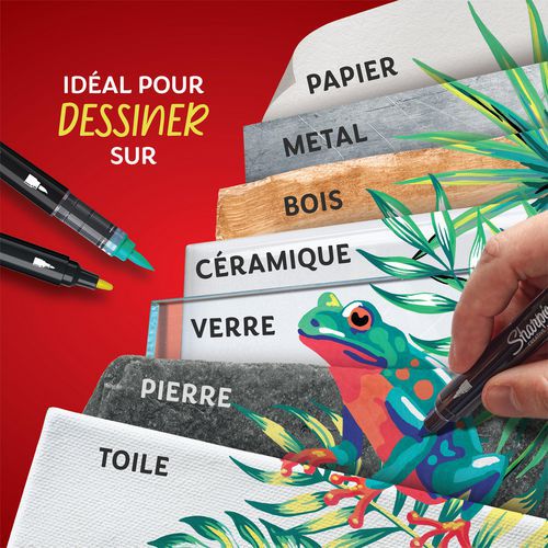 6 Stück Acrylmarker Sharpie mit Pinselspitze - Sharpie