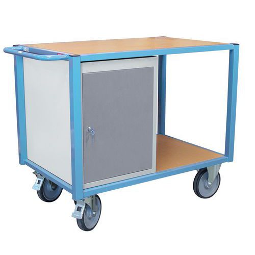 Wagen mit 2 Fachböden und einem Schrankmodul - Tragkraft 500 kg - FIMM