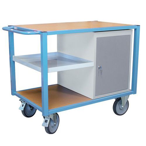 Wagen mit 3 Fachböden und 1 Schrankmodul - Tragkraft 500 kg - FIMM