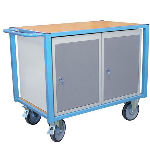 Wagen mit 1 Fachboden und 2 Schrankmodulen - Tragkraft 500 kg - FIMM