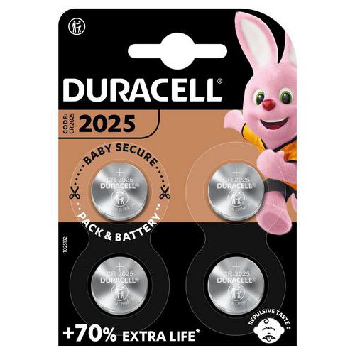 Lithium-Knopfzelle DL 2025 - 4 Stück - Duracell